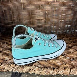 Converse Sz 6 Women's Teal Low Top Lace Up Sneakers